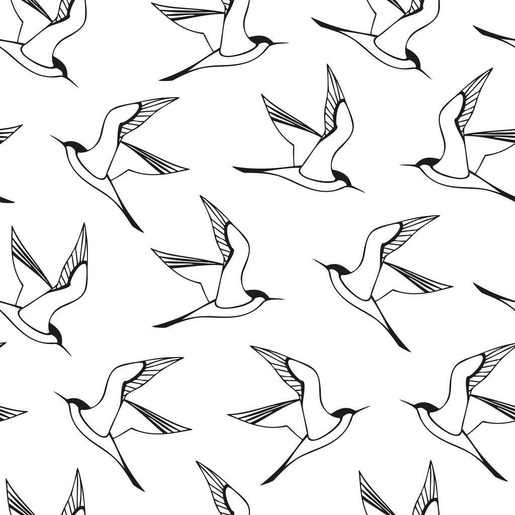 безшовний візерунок з чайками
 - Вектор, зображення
