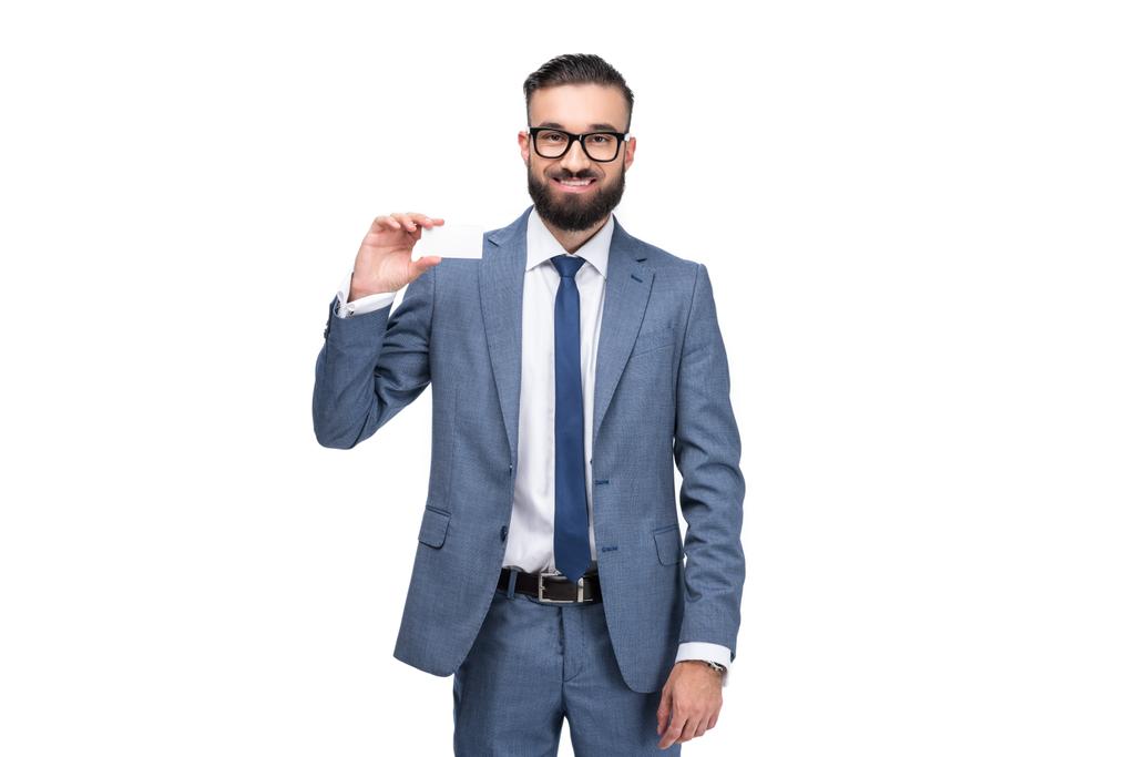 Businessman holding business card - Photo, Image