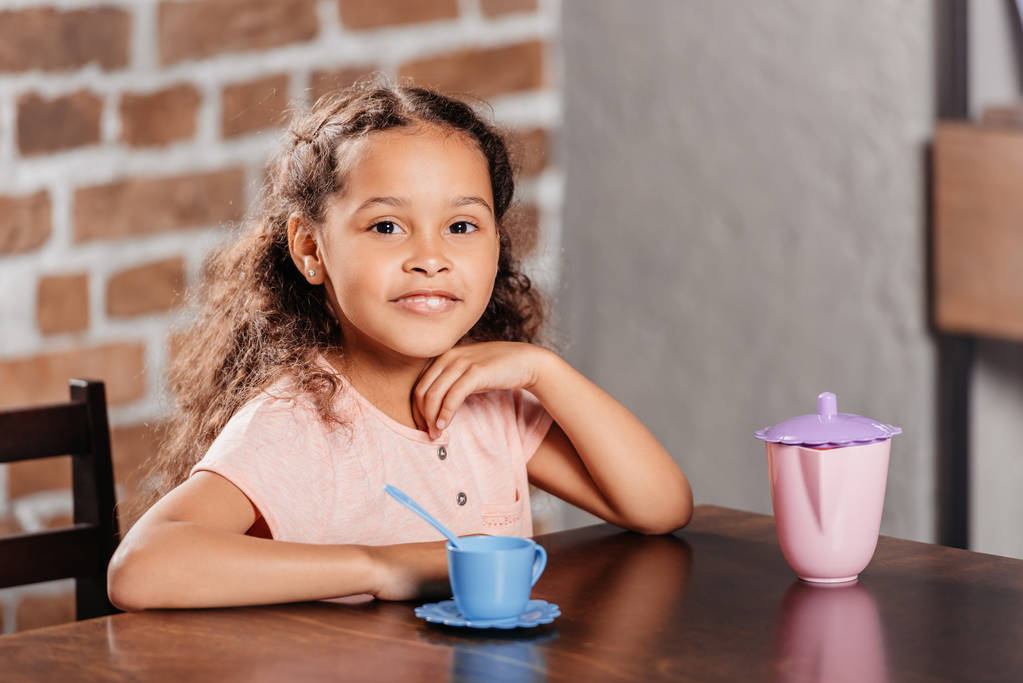 african american girl at tea party - Photo, Image