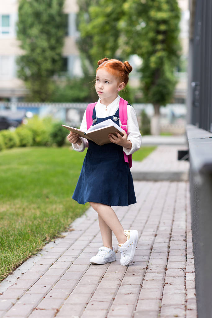 redhead schoolgirl holding book - Photo, Image