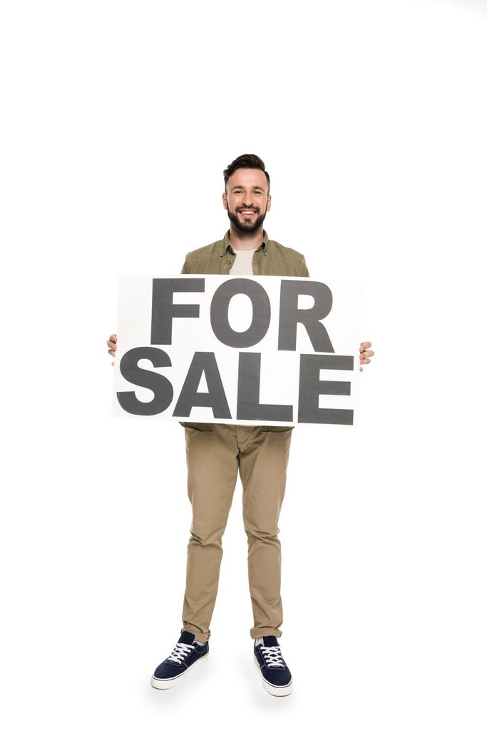 man with for sale banner - Photo, Image
