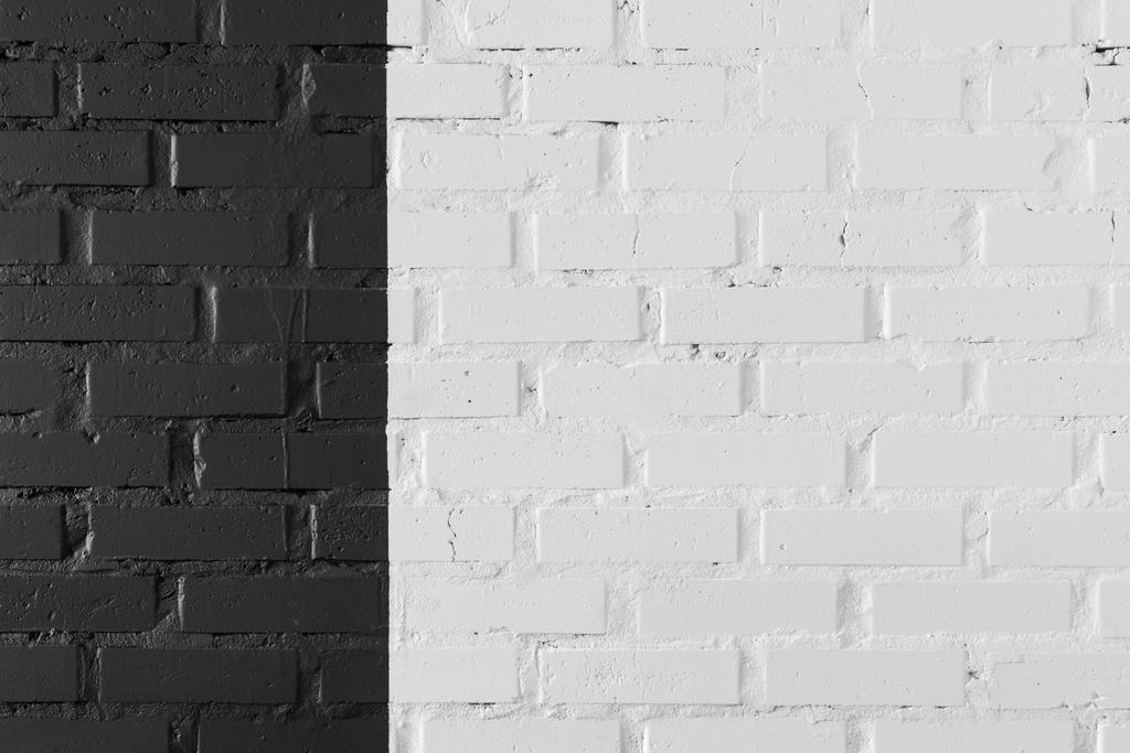 černá a bílá cihlová zeď  - Fotografie, Obrázek