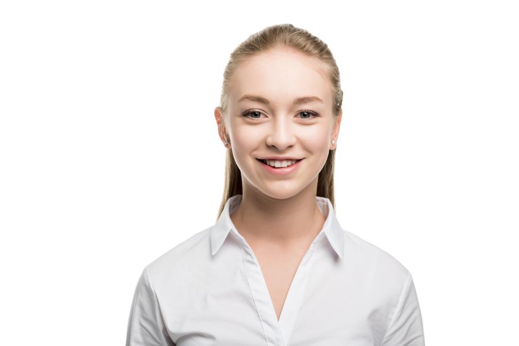 Sorrindo branco adolescente menina
 - Foto, Imagem
