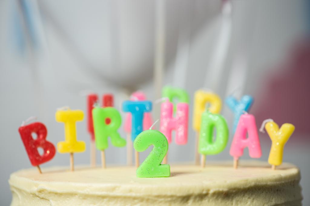 τούρτα γενεθλίων με αριθμό δύο - Φωτογραφία, εικόνα