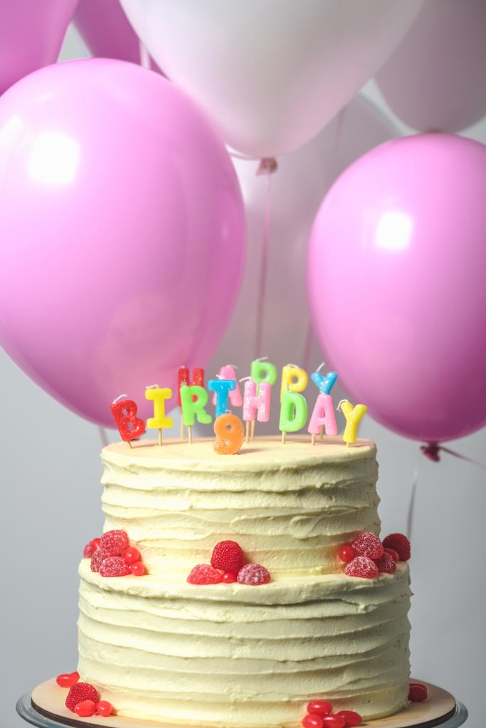 birthday cake with number nine - Photo, Image