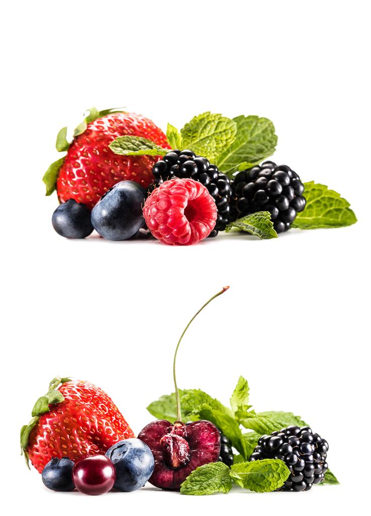 Collage with piles of various berries  - Photo, Image