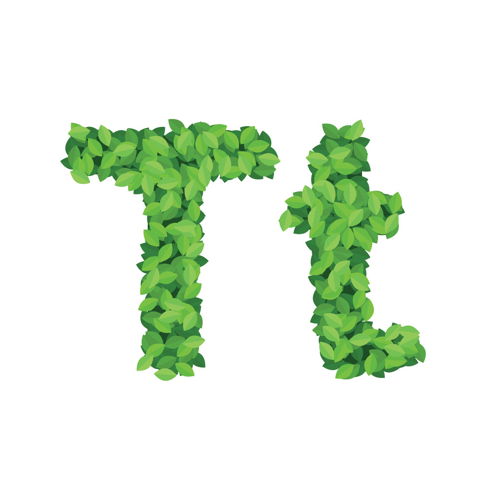 Vektor Öko-Alphabet Buchstabe t aus grünen Blättern - Vektor, Bild