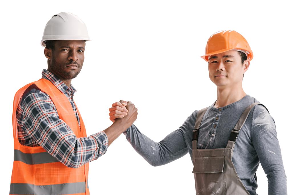 ryhmä afrikkalais-amerikkalainen ja aasialainen rakennusalan työntekijät
 - Valokuva, kuva