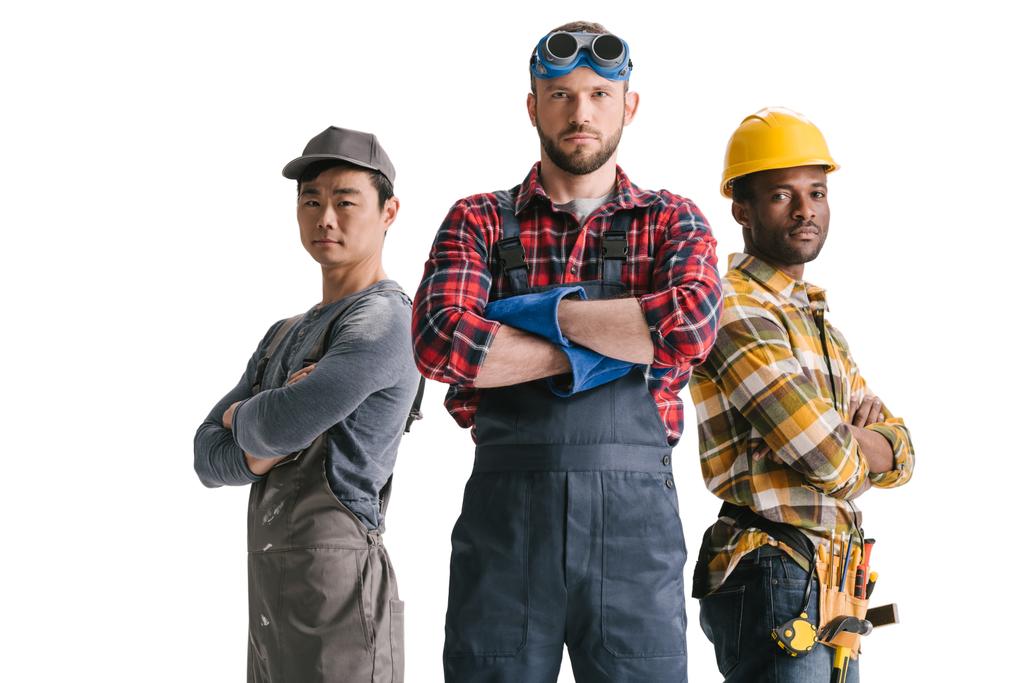 Grup çok ırklı inşaat işçileri - Fotoğraf, Görsel