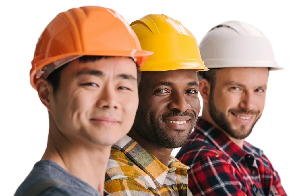 grupo de trabajadores multiétnicos de la construcción
 - Foto, Imagen