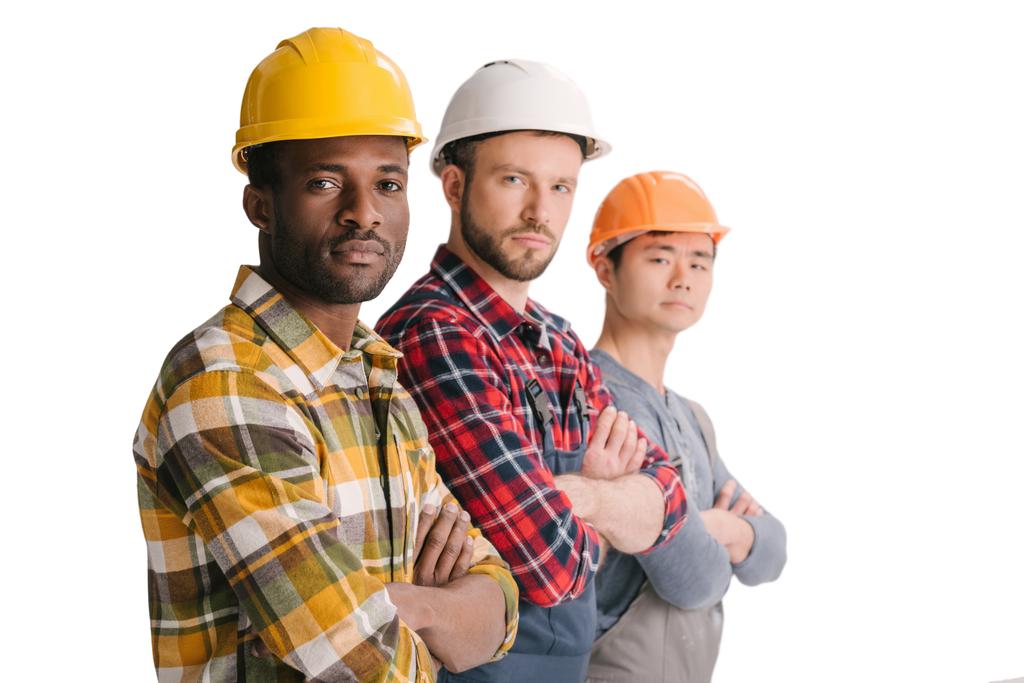grupo de trabalhadores da construção multiétnica
 - Foto, Imagem