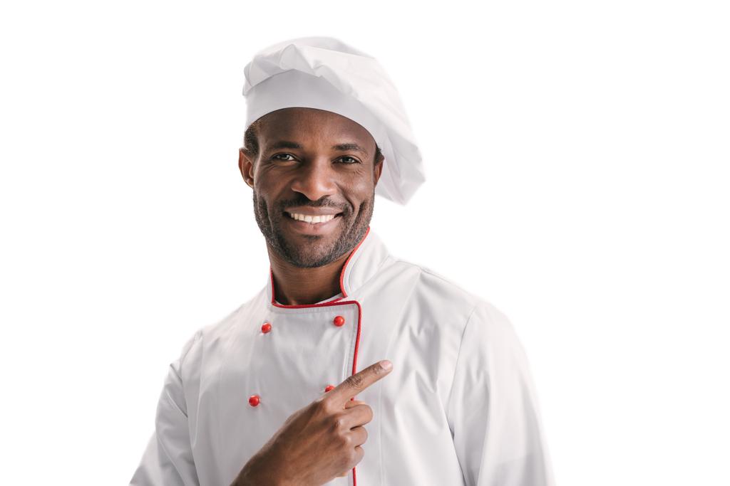 csinos afroamerikai chef - Fotó, kép