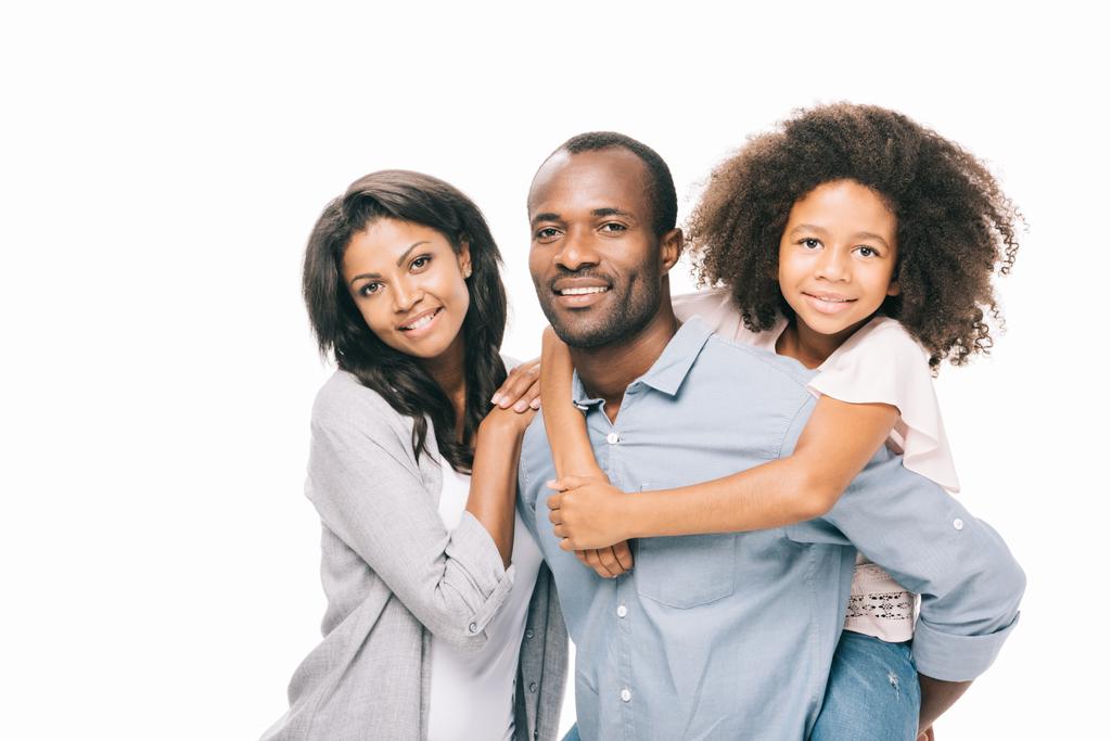 feliz afroamericano padres con hija
  - Foto, imagen