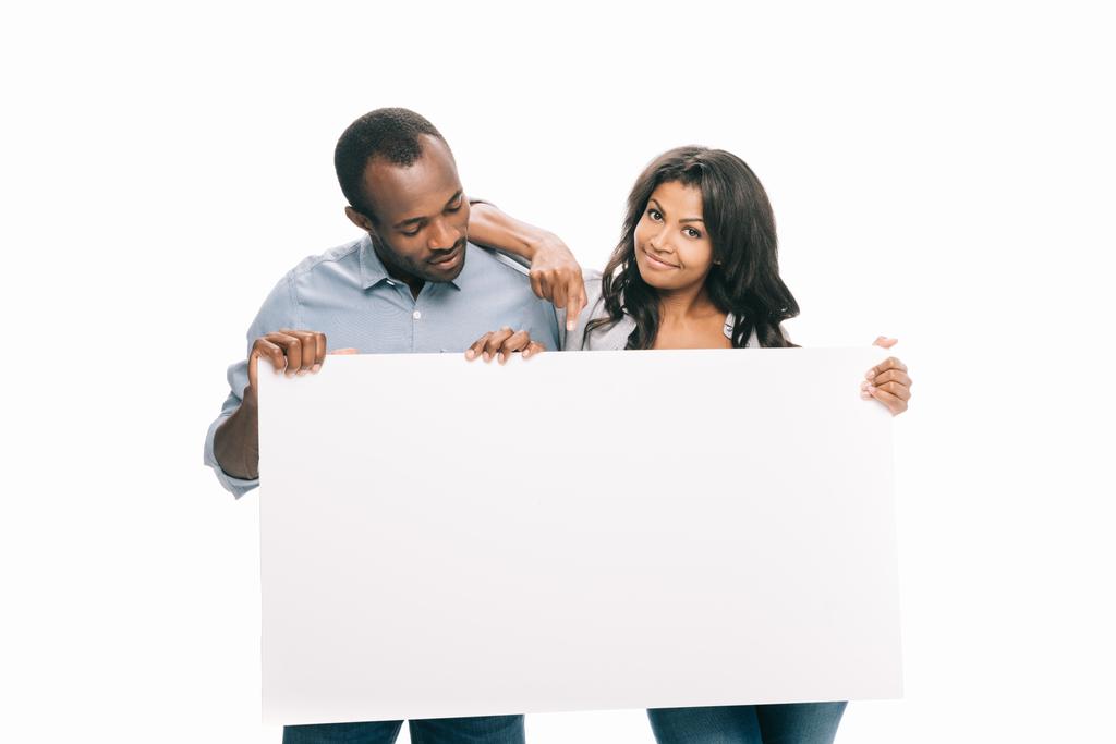 couple afro-américain avec bannière
 - Photo, image