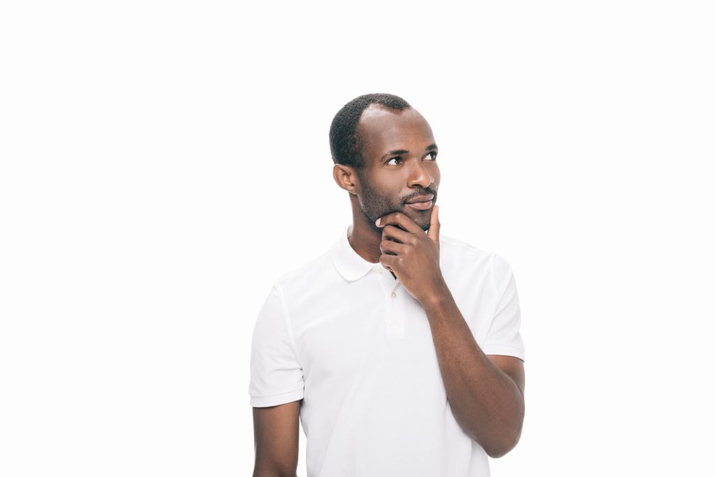 Dalgın Afrikalı-Amerikalı adam  - Fotoğraf, Görsel