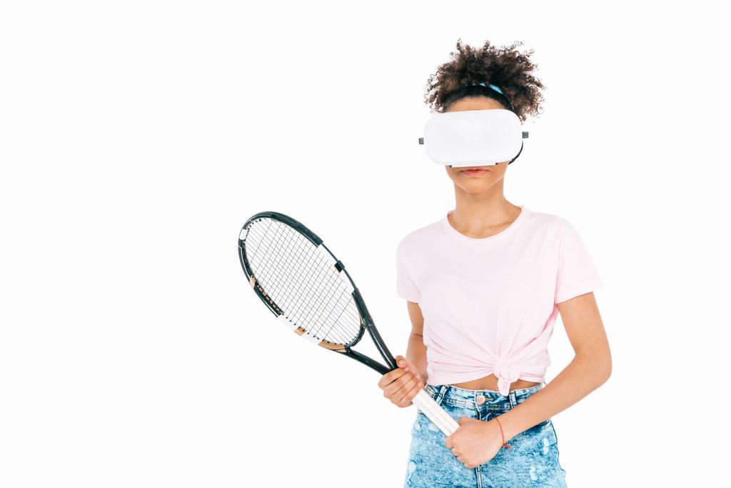 fille jouer au tennis en réalité virtuelle
 - Photo, image