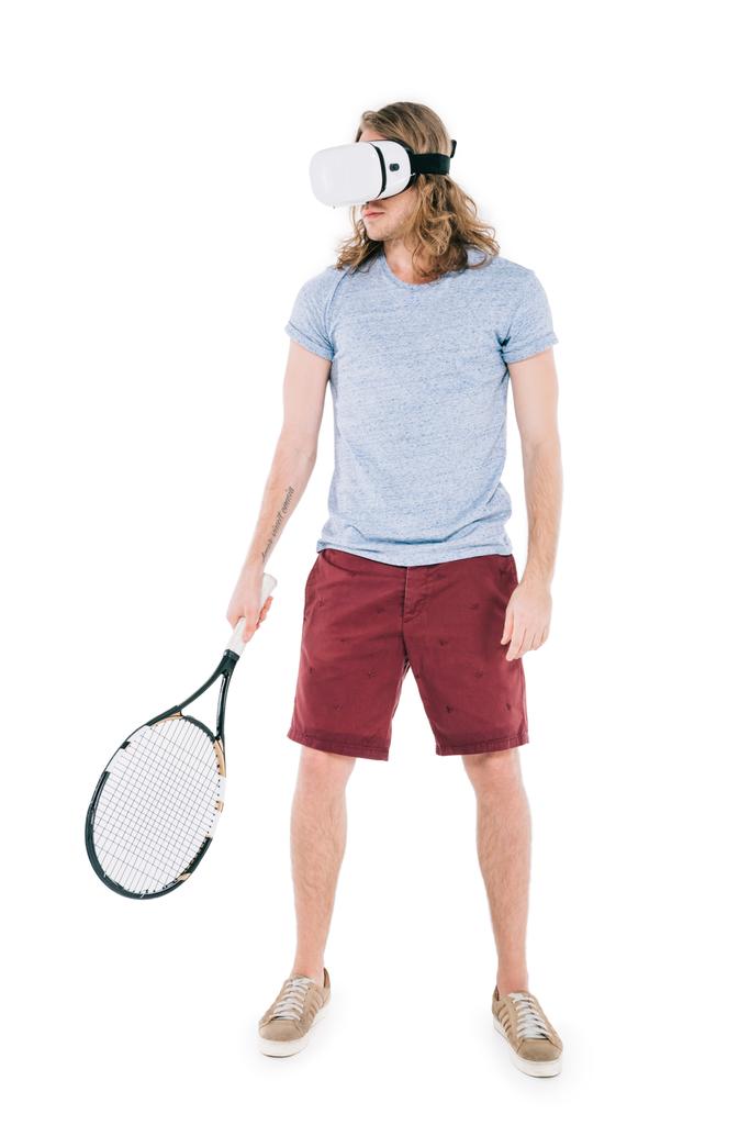 Mann spielt Tennis in virtueller Realität - Foto, Bild