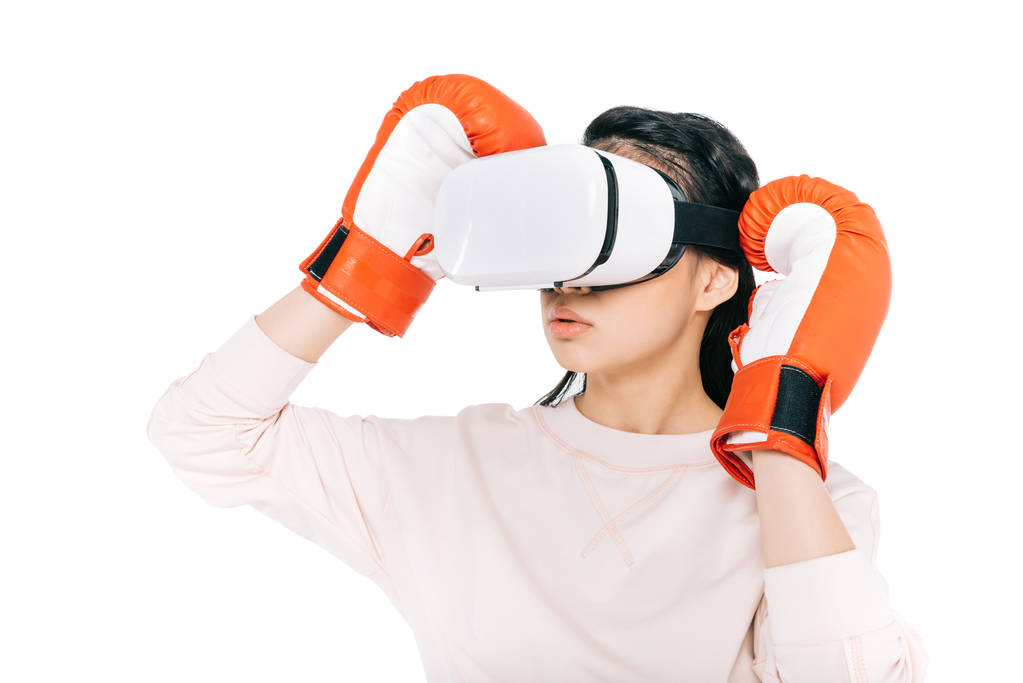 woman boxing in virtual reality  - Photo, Image
