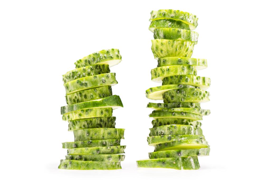 iki deste dilimlenmiş salatalık - Fotoğraf, Görsel
