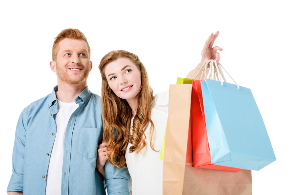 couple holding shopping bags - Photo, Image