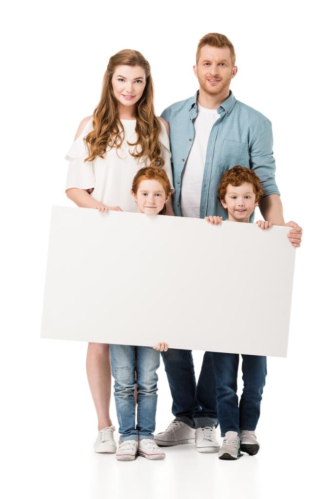 glückliche Familie hält Banner hoch - Foto, Bild