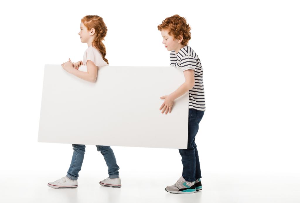 Redhead sourozenci s nákupní vozík - Fotografie, Obrázek
