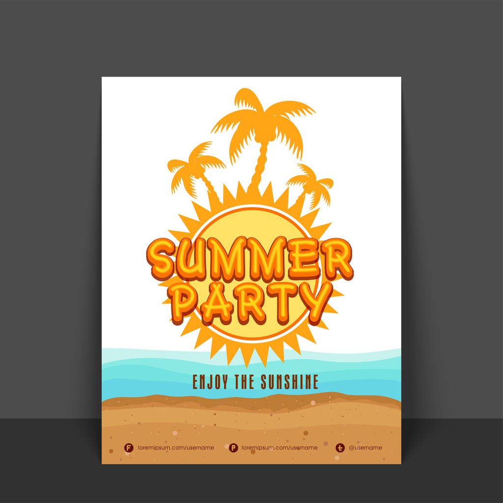Modèle de fête d'été, conception de bannière ou de flyer
. - Vecteur, image
