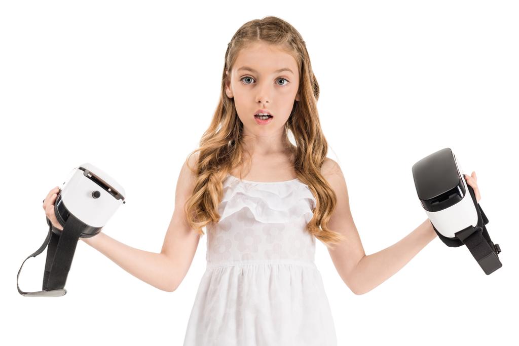 little girl with vr headsets - Photo, Image