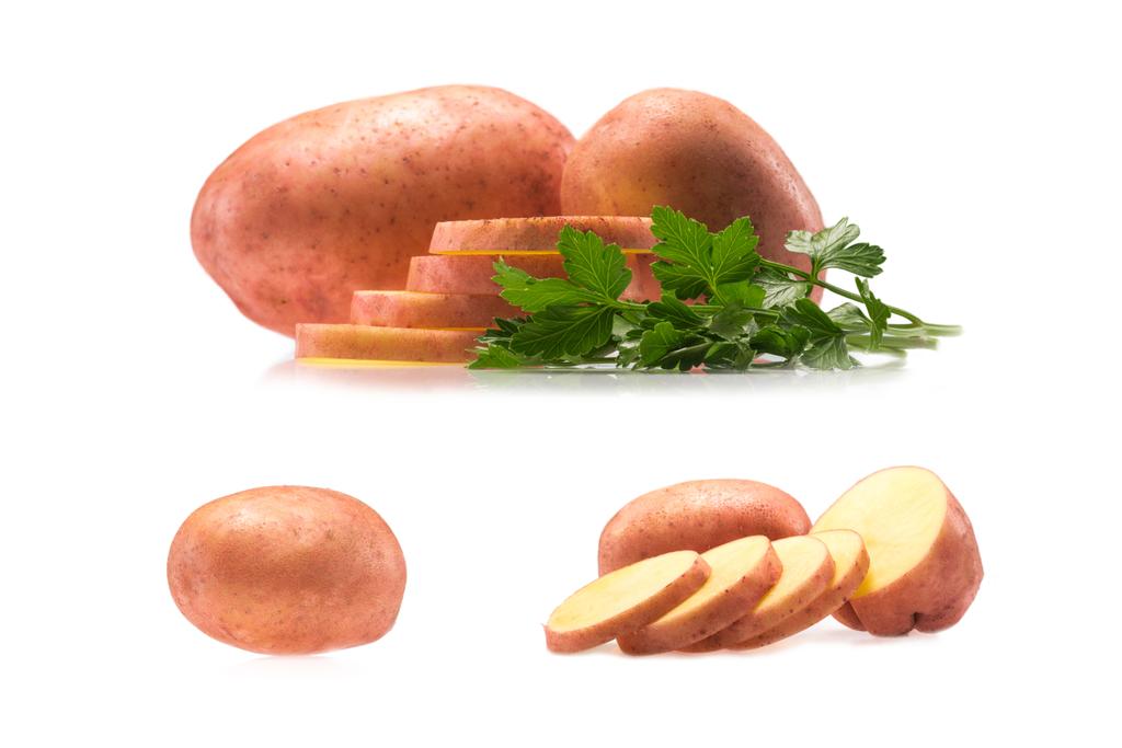 patatas crudas y perejil
  - Foto, Imagen