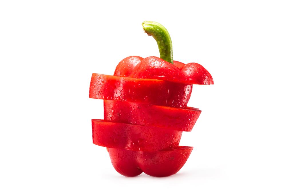 szeletelt piros kaliforniai paprika - Fotó, kép