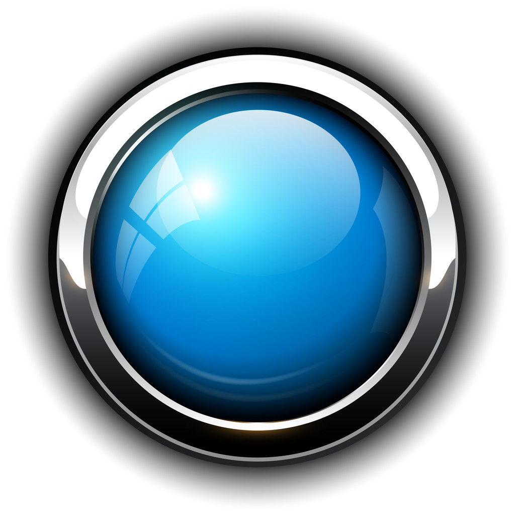 modrý lesklý tlačítko - Vektor, obrázek