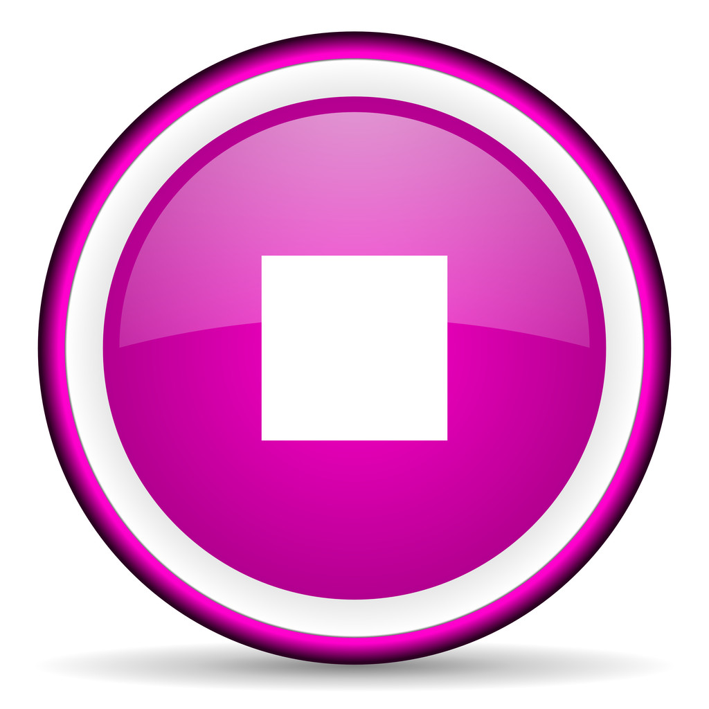 stop violeta icono brillante sobre fondo blanco
 - Foto, imagen