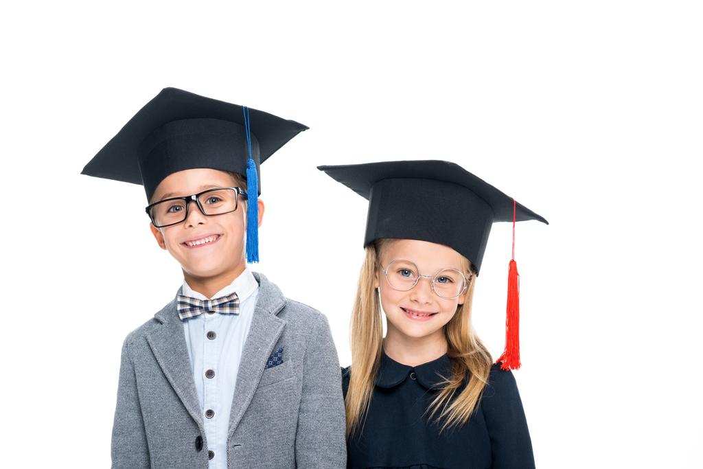 pupils in graduation hats - Photo, Image