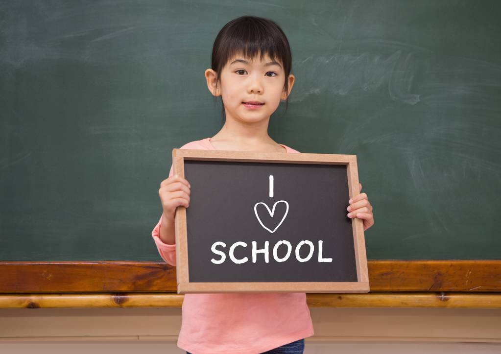 little girl with blackboard - Photo, Image