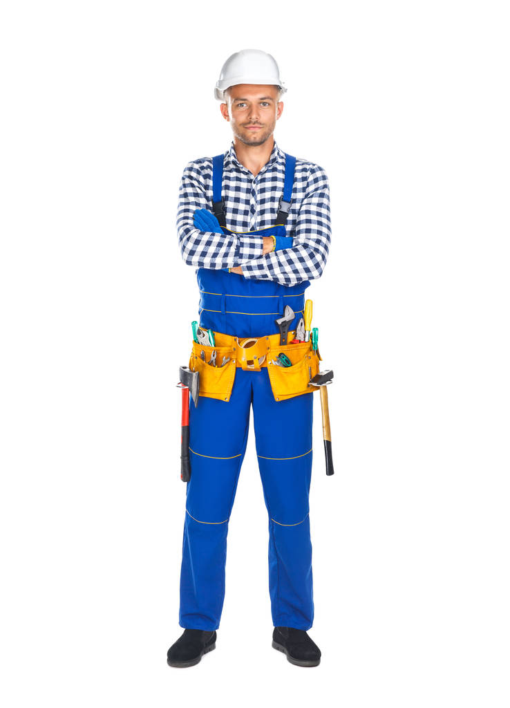 trabajador de la construcción seguro en uniforme
  - Foto, Imagen