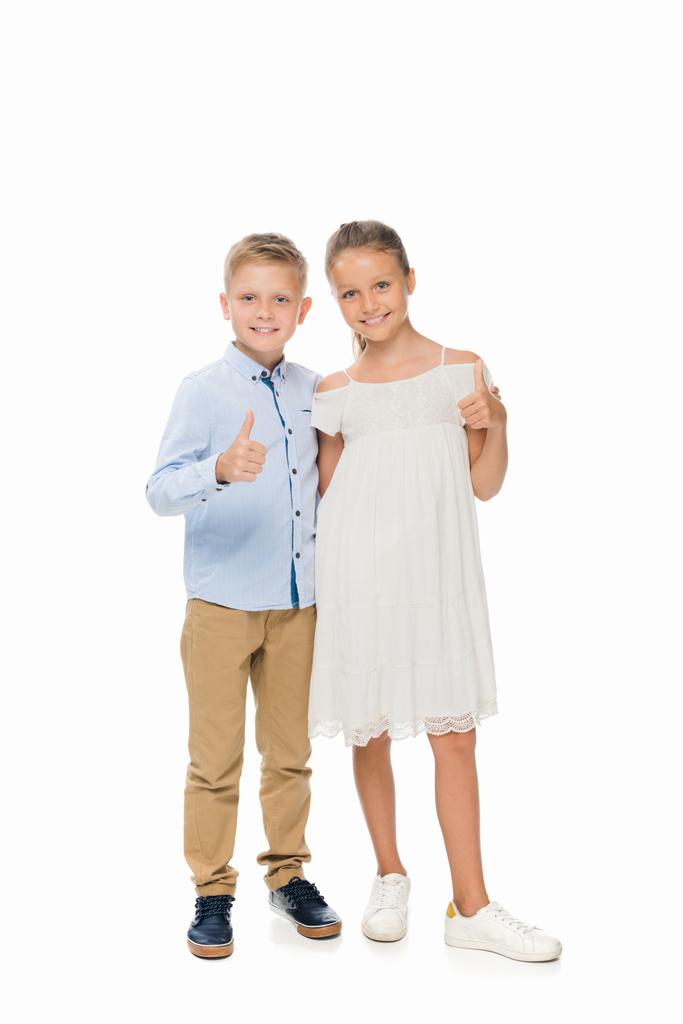 siblings showing thumbs up - Photo, Image