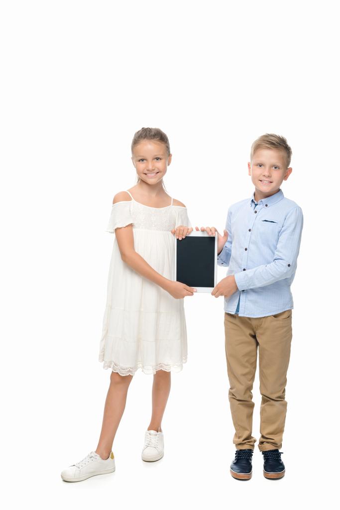 siblings with digital tablet  - Photo, Image