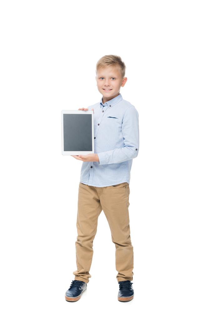 criança com tablet digital
 - Foto, Imagem