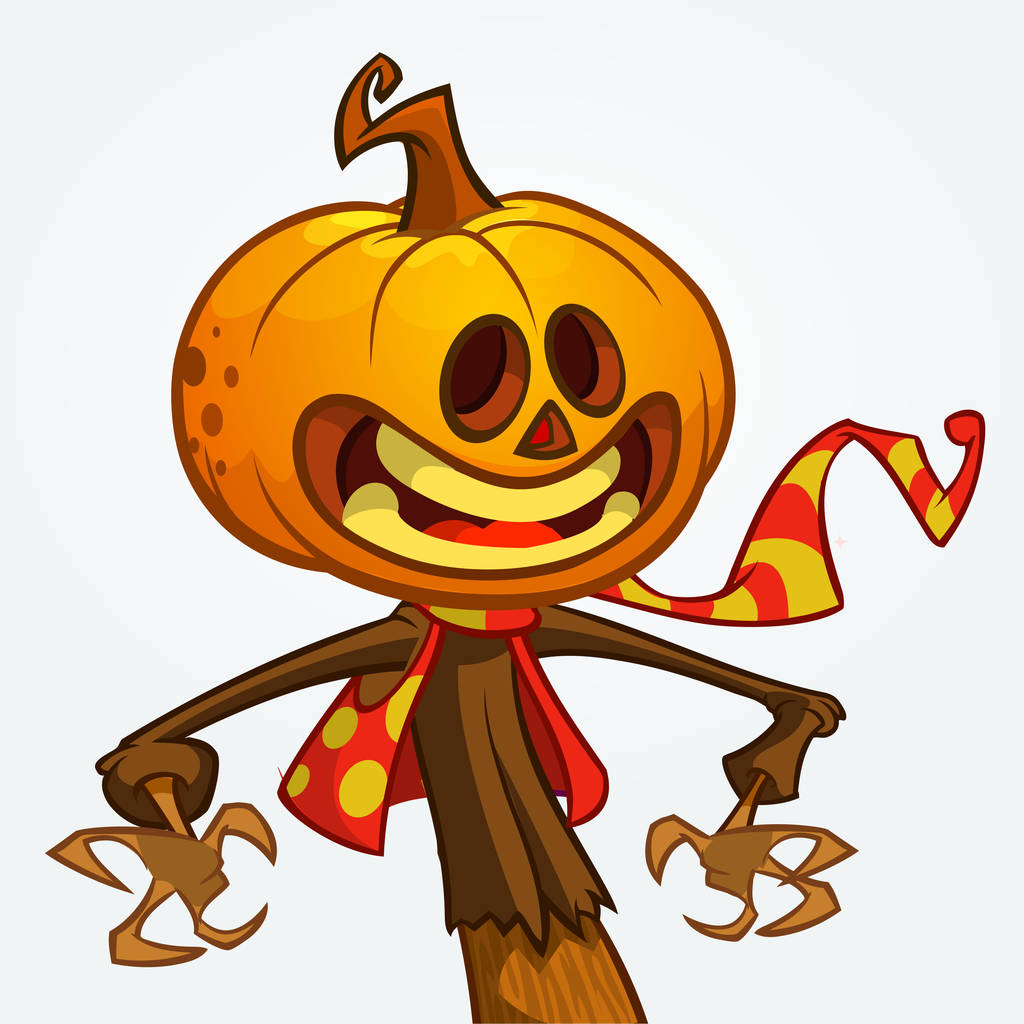 Abóbora de Halloween. Vector jack-o-lanterna mascote personagem
 - Vetor, Imagem