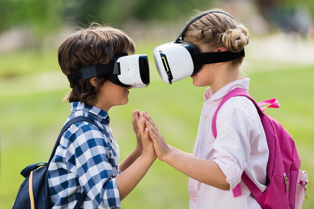 kids with vr headsets - Photo, Image