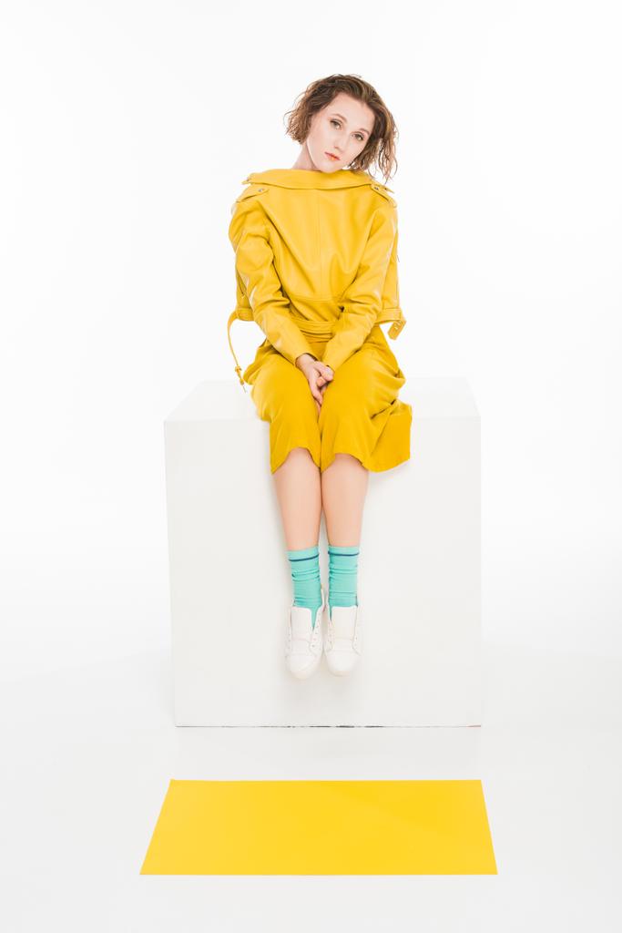 young girl in all yellow - Photo, Image