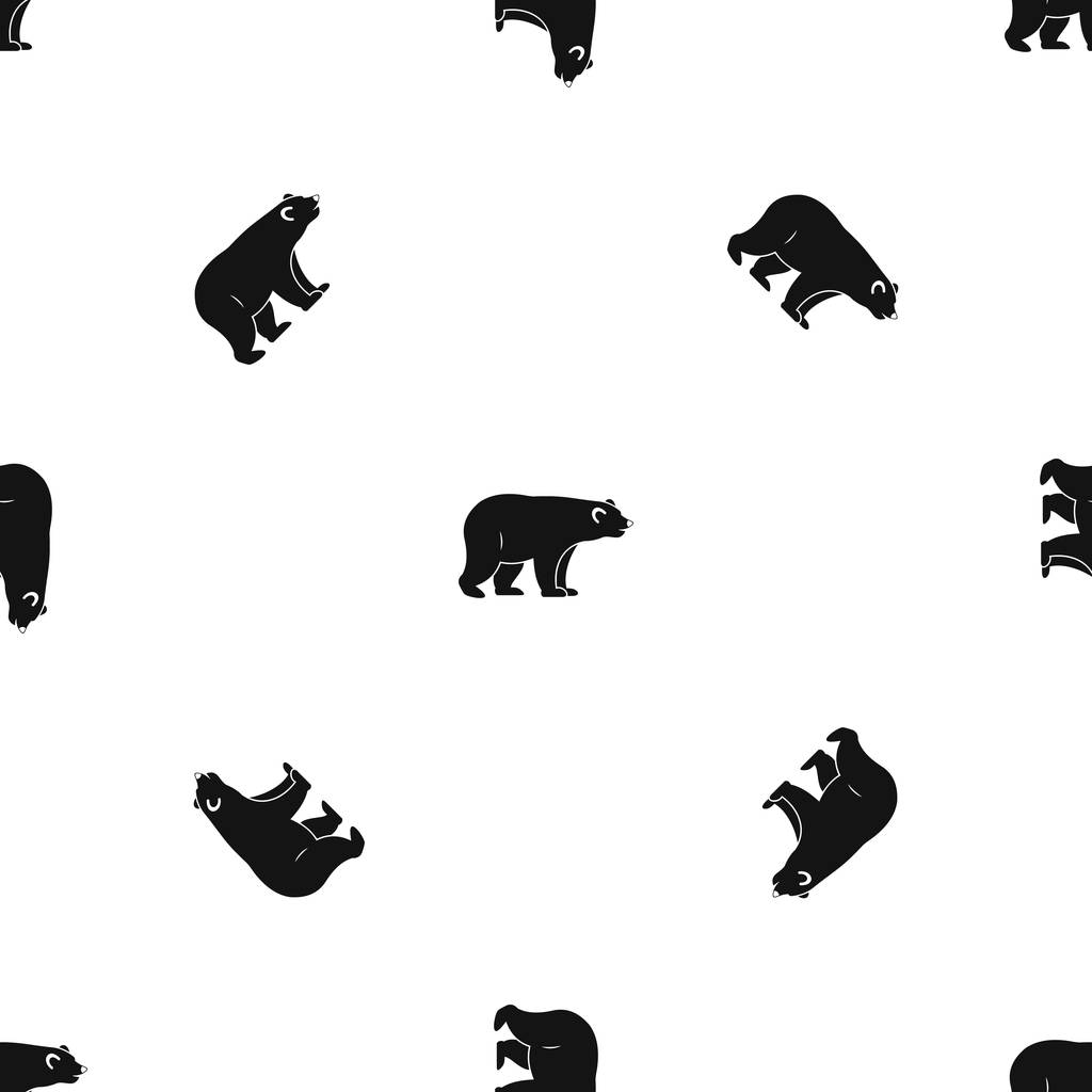 Wild bear pattern seamless black - Vector, Image