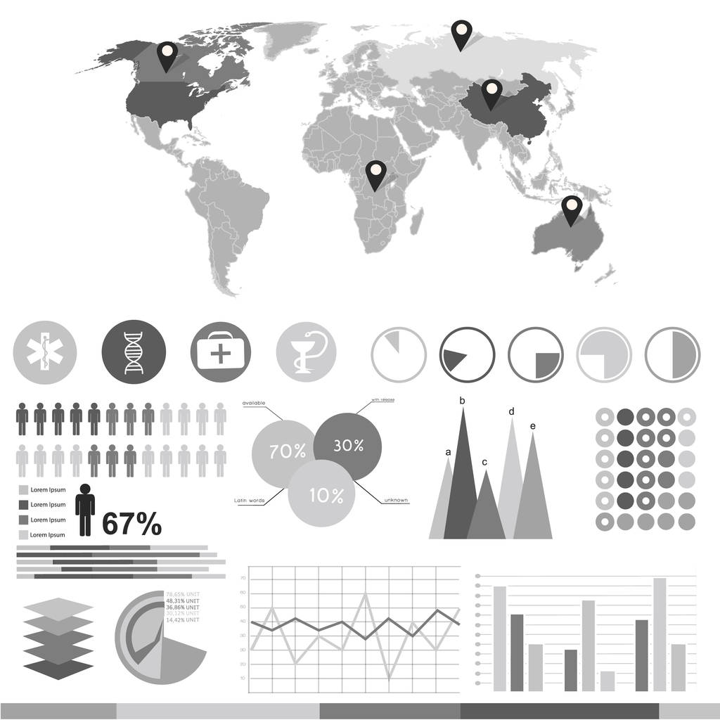黒と白のビジネス インフォ グラフィック - ベクター画像