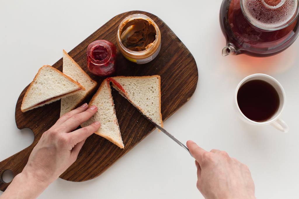 reçel ve fıstık ezmesi ile tost - Fotoğraf, Görsel