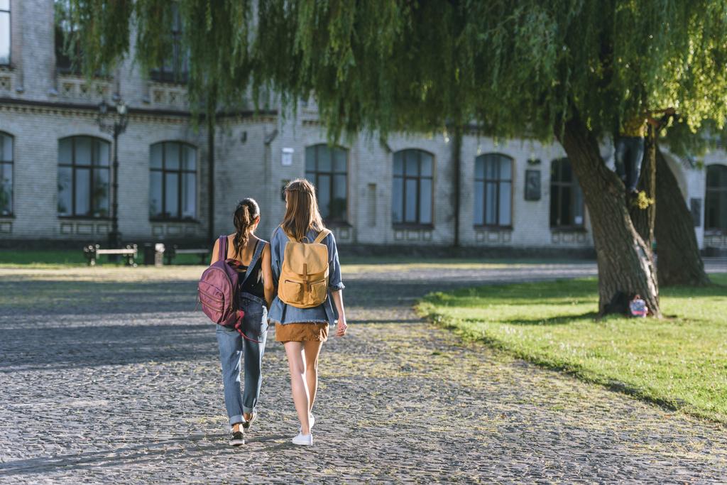 girls walking in university park - Photo, Image