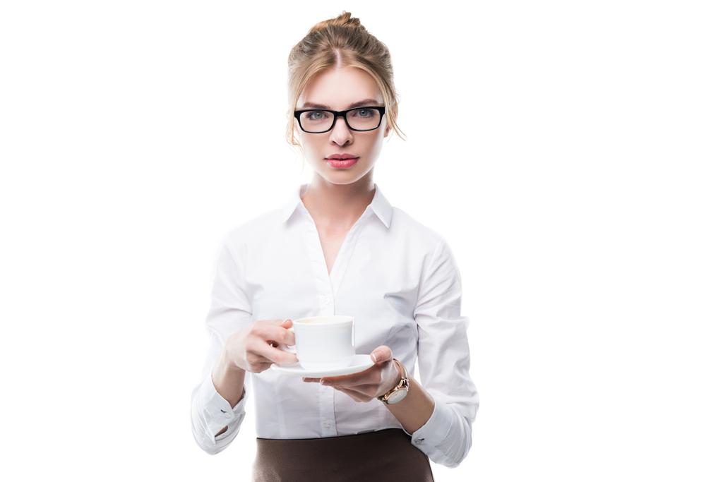 Femme d'affaires buvant du café
 - Photo, image