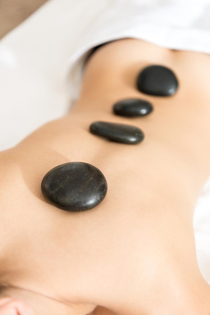 woman having stone therapy - Photo, Image