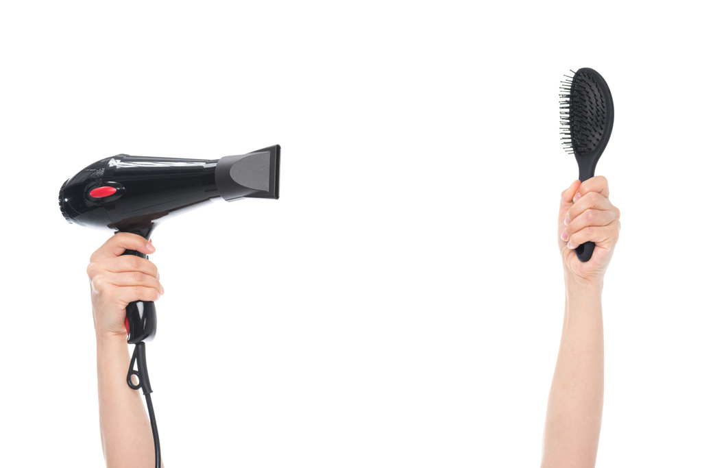 spazzola per capelli e asciugacapelli
  - Foto, immagini