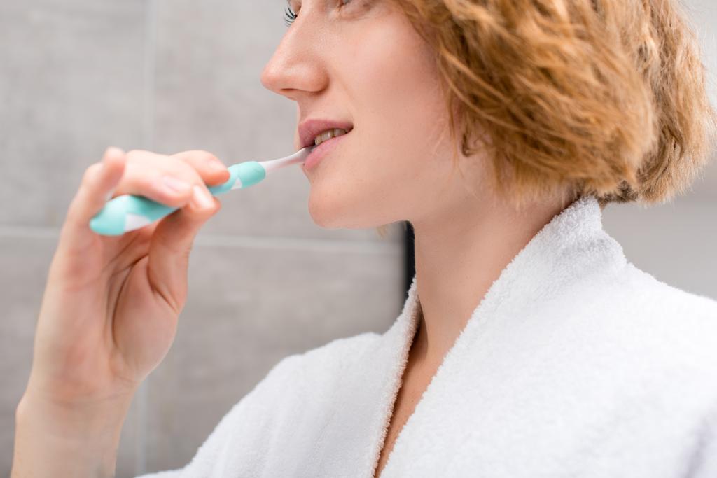 woman brushing teeth - Photo, Image