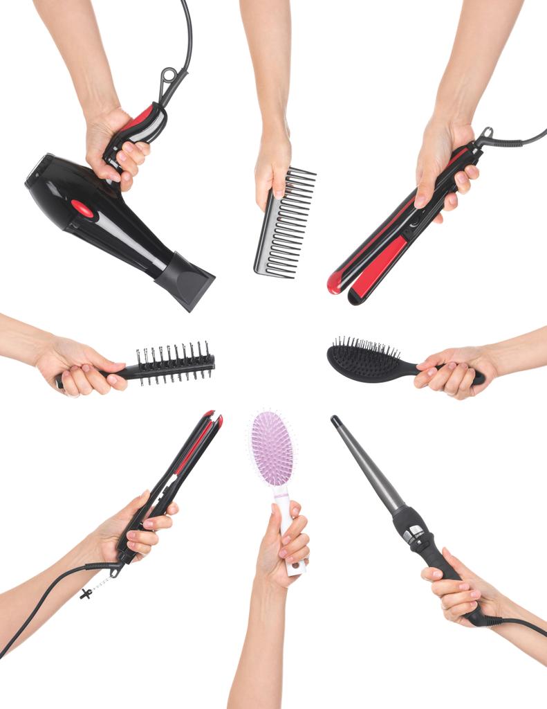 hands holding hairdressing tools  - Photo, Image